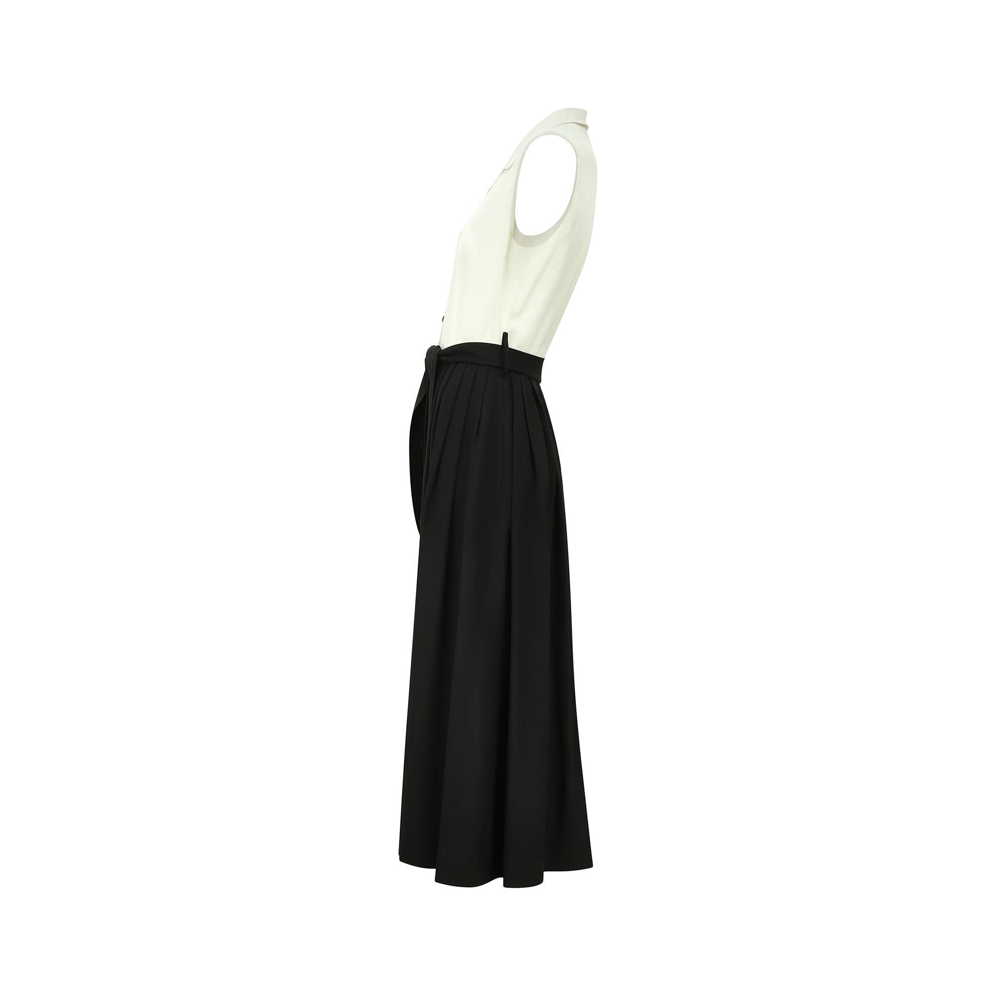 Black 1990s Moschino Monochrome Sleeveless Tuxedo Dress For Sale