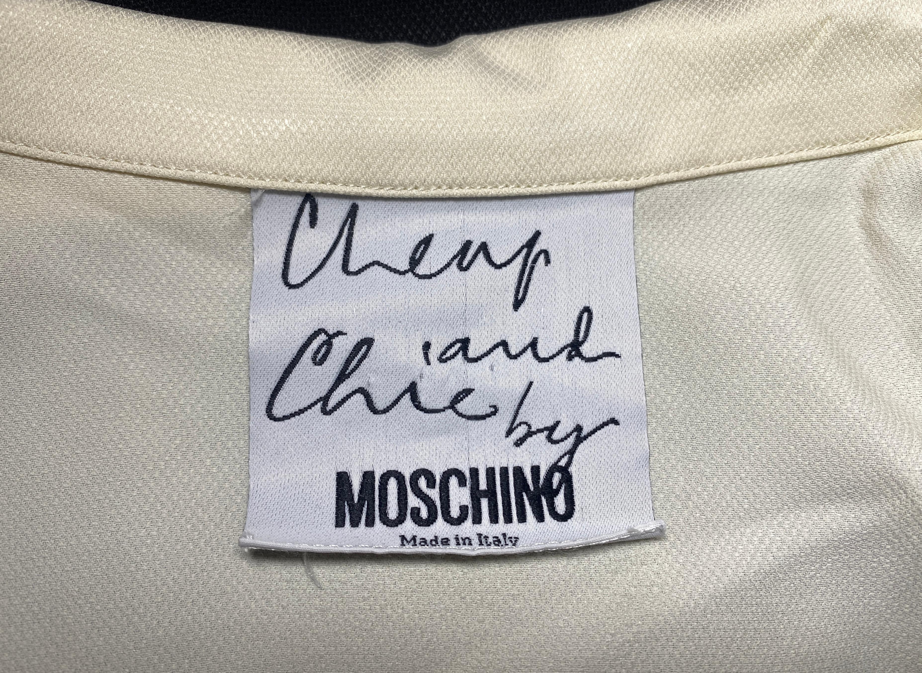 1990s Moschino Monochrome Sleeveless Tuxedo Dress For Sale 1
