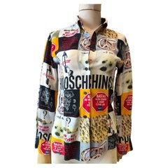 Camicia "No al razzismo" in viscosa multicolore Moschino anni 
90