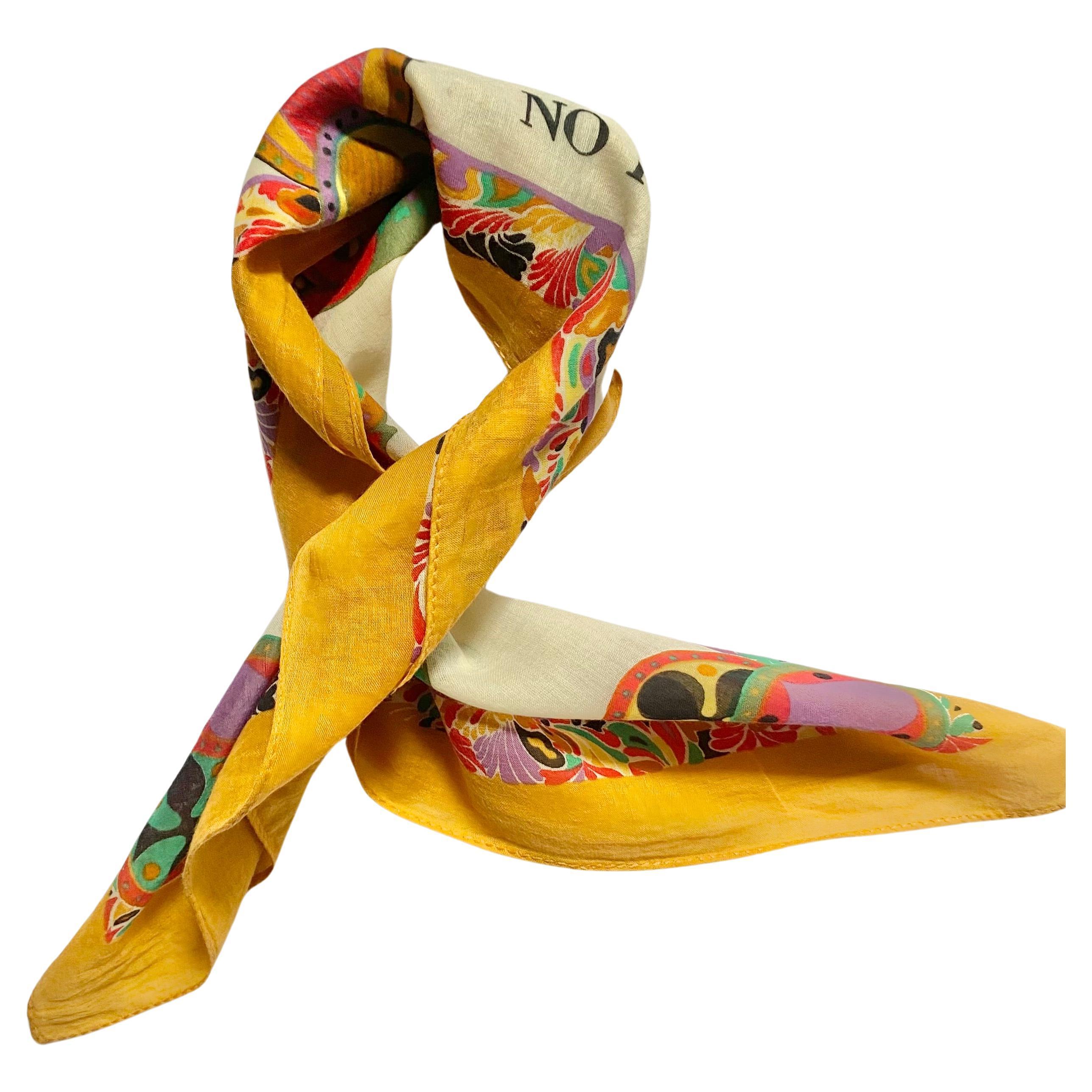 1990s Moschino No To Global Warming Scarf, cotton, multicolor graphics, in very good vintage condition
43x43cm - 17x17in