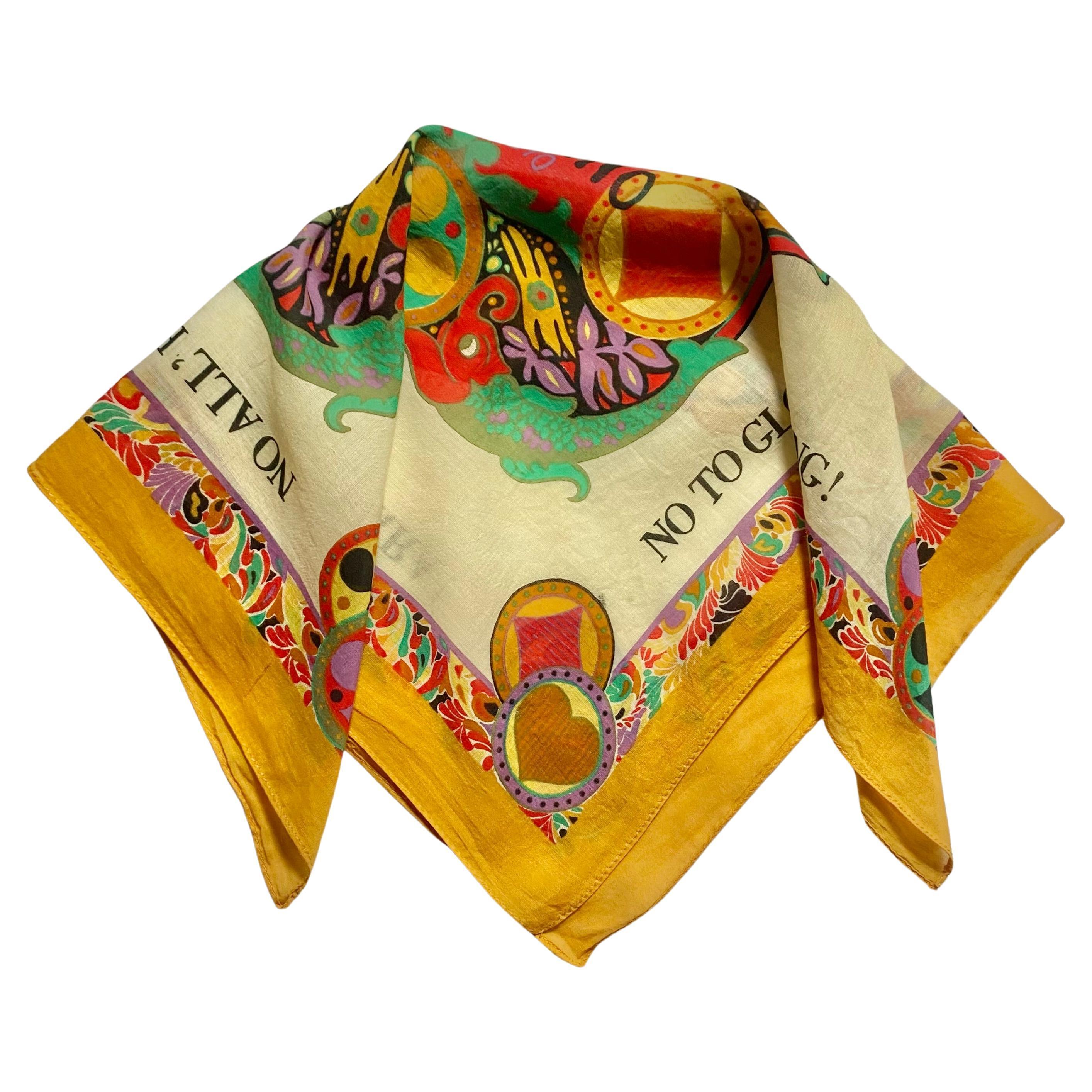 1990s Moschino No To Global Warming Scarf In Good Condition For Sale In London, GB