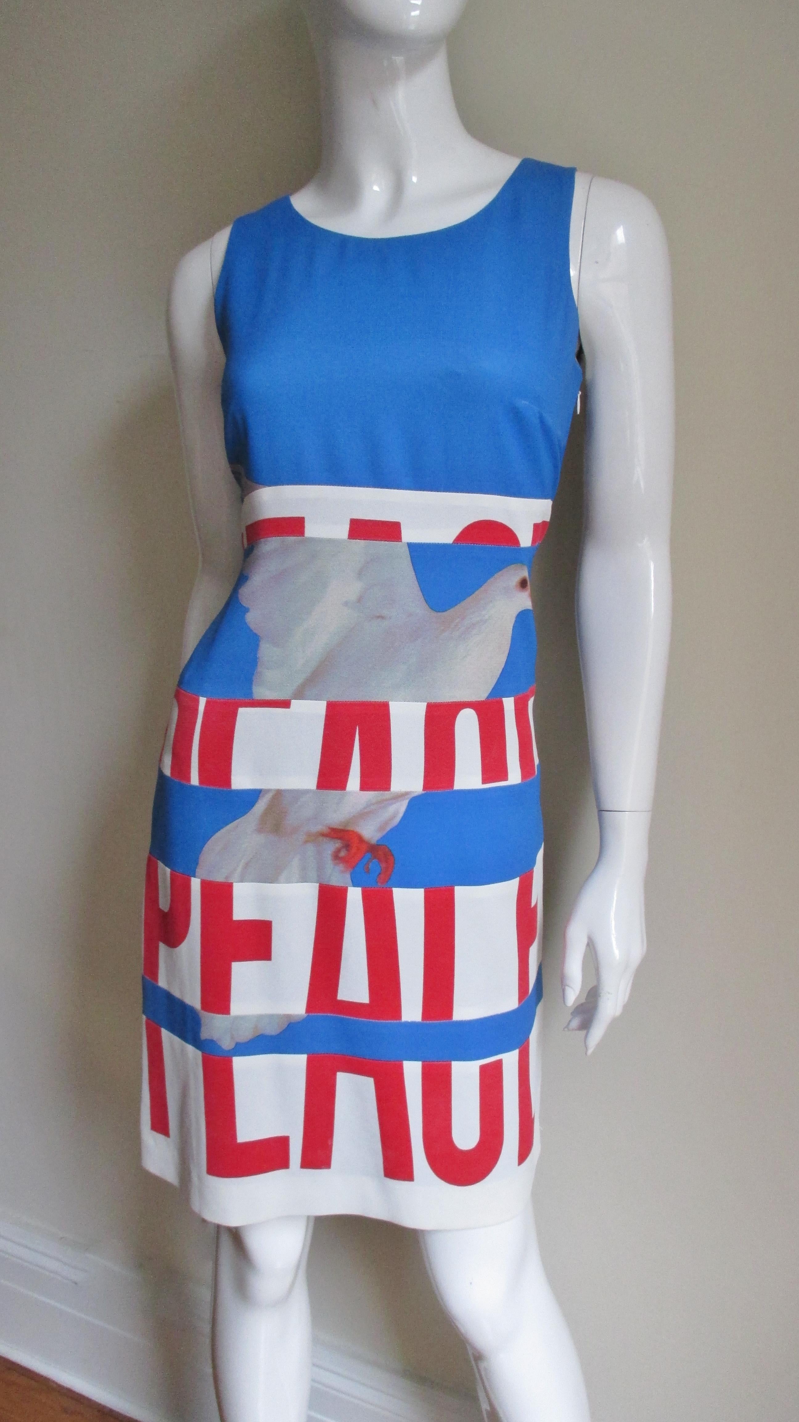 1990s Moschino ' PEACE ' and ' STOP WAR ' Dress 2