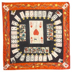  1990s Moschino Playing Cards Print Scarf 