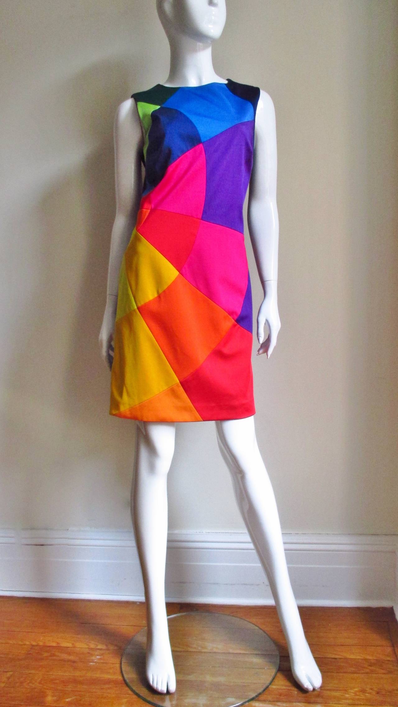 Moschino Color Block Rainbow Dress In Good Condition For Sale In Water Mill, NY