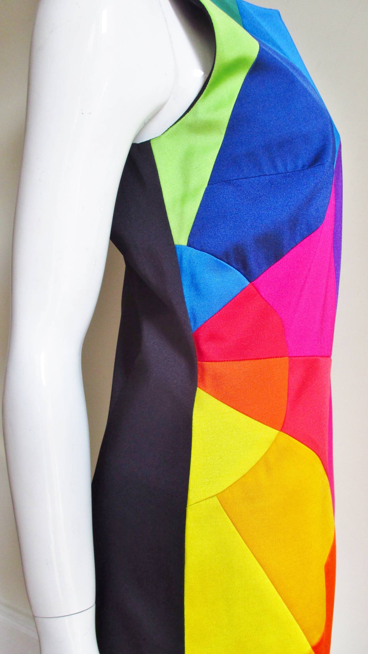 Women's Moschino Color Block Rainbow Dress For Sale