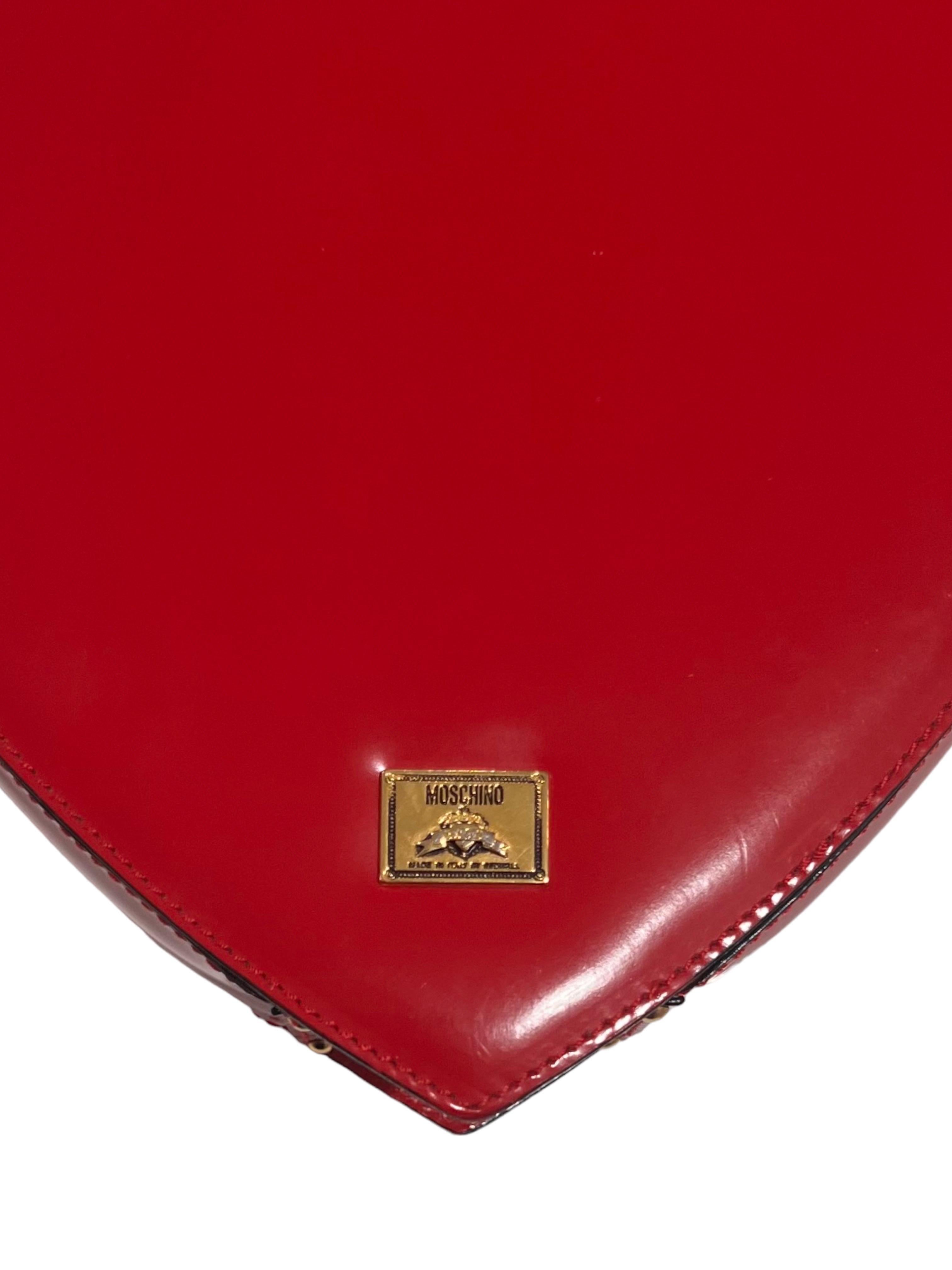 1990's Moschino Red Leather Heart Bag seen on The Nanny 1