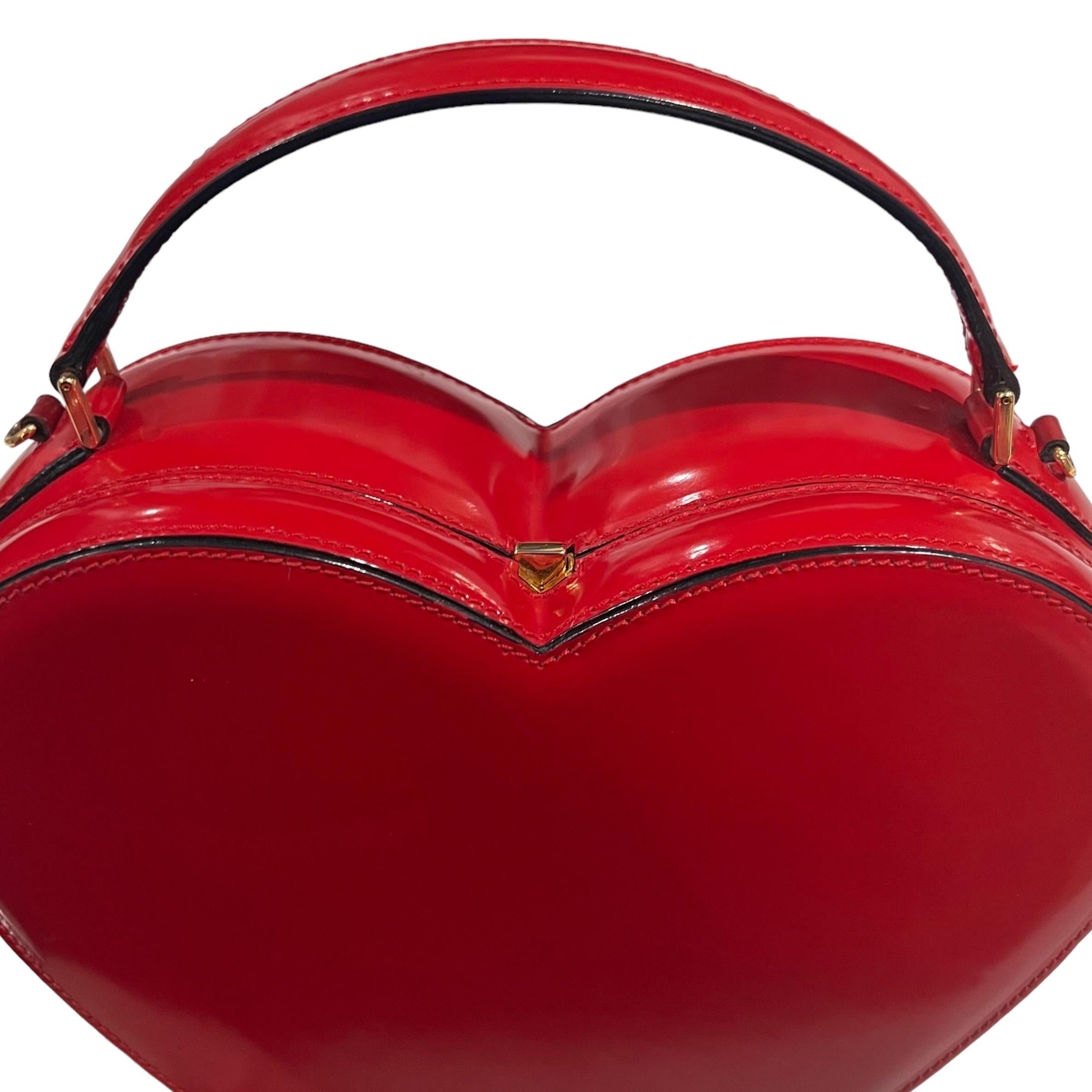 1990's Moschino Red Leather Heart Bag seen on The Nanny 2