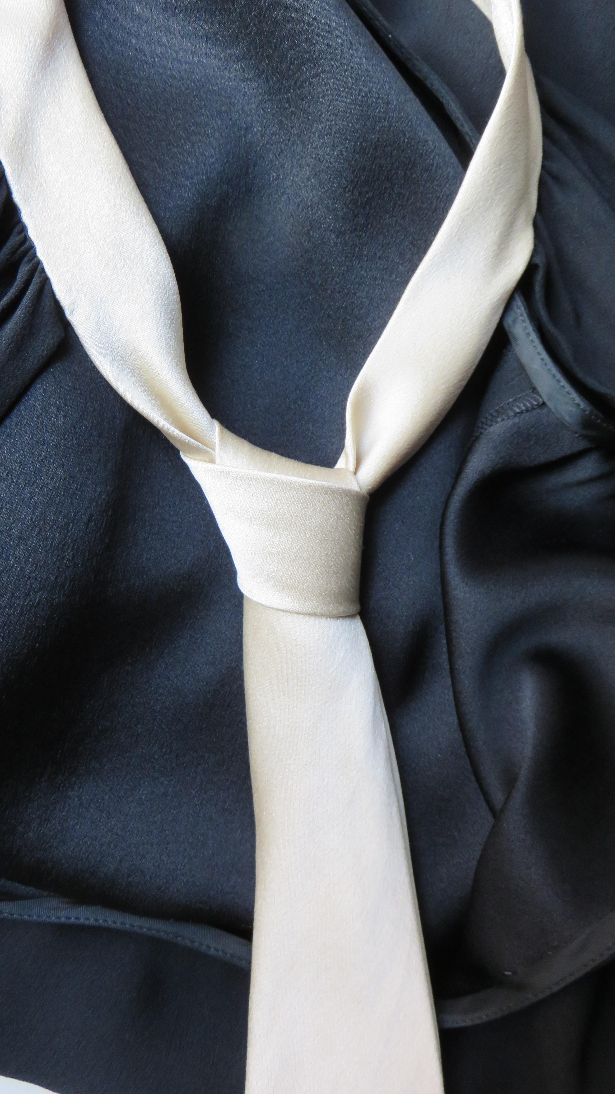 Moschino Cut out Back Silk Necktie Dress 5