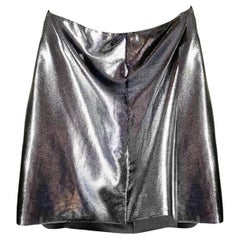 1990s Moschino Silver Metallic High Waist Skirt