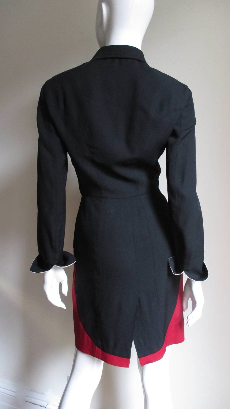 Moschino Color Block Tuxedo Dress 1990s For Sale 2