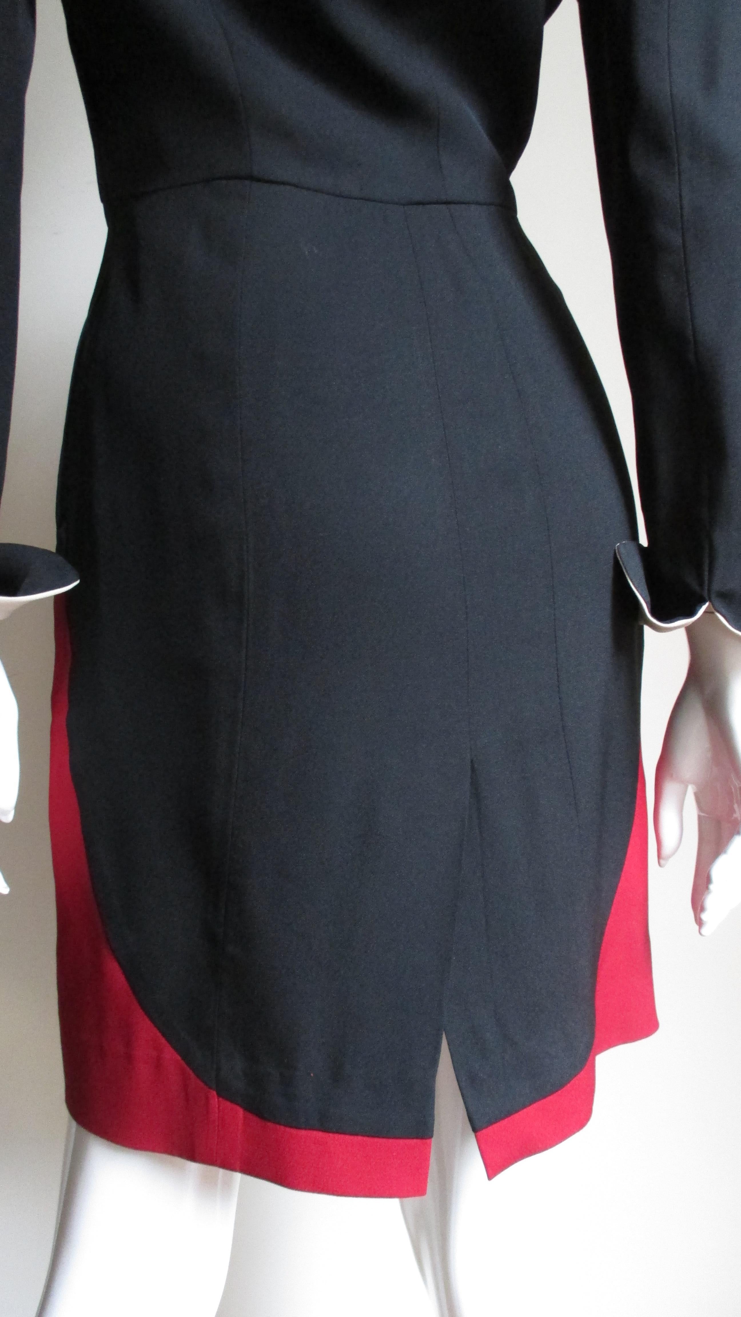  Moschino Color Block Tuxedo Dress 1990s For Sale 4