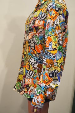 1990s Moschino vintage multicoloured cartoon shirt size 40