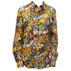 1990s Moschino vintage multicoloured cartoon shirt size 40