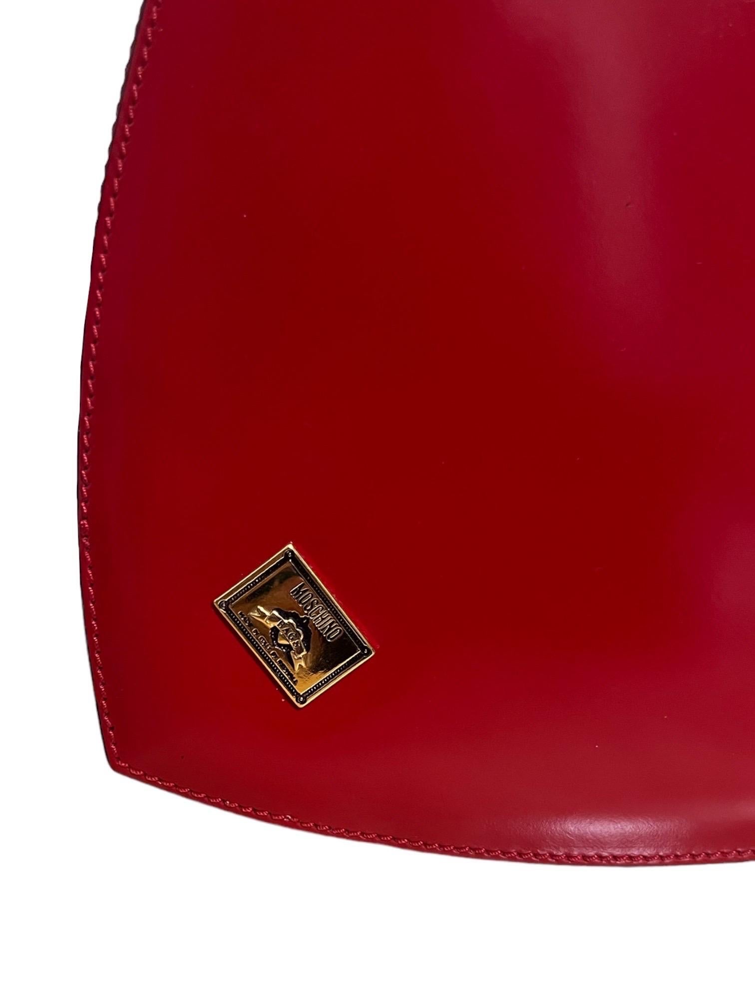 1990’s Moschino Vintage Red Leather Heart Bag seen on The Nanny For Sale 6