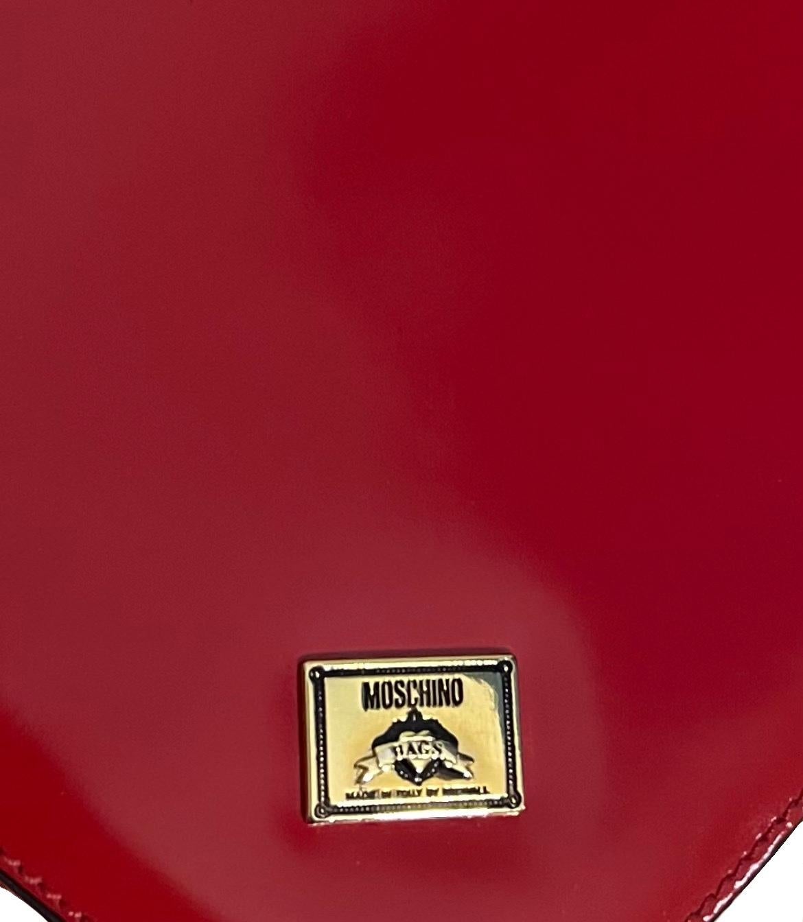 1990’s Moschino Vintage Red Leather Heart Bag seen on The Nanny For Sale 7