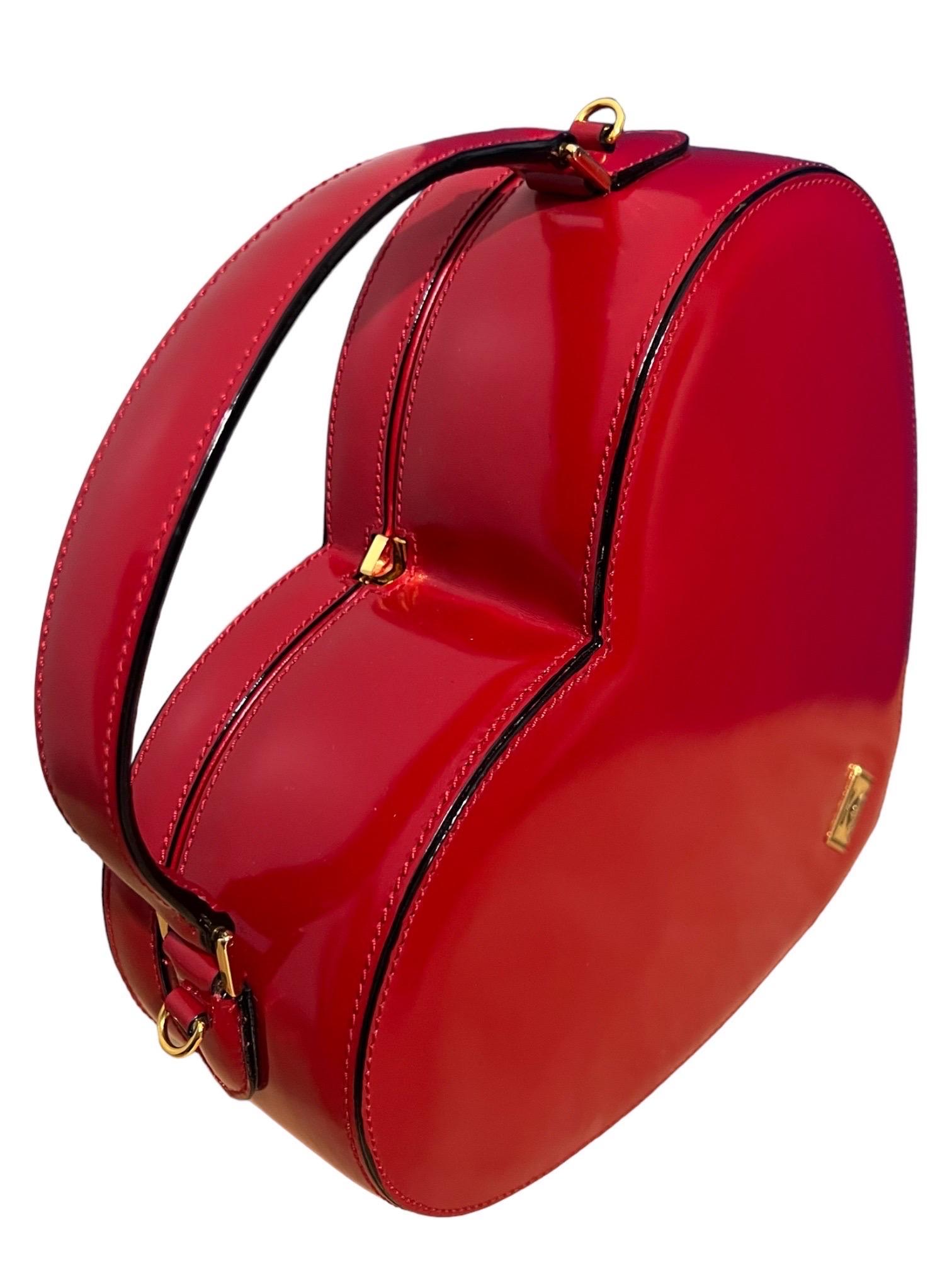 1990’s Moschino Vintage Red Leather Heart Bag seen on The Nanny For Sale 1