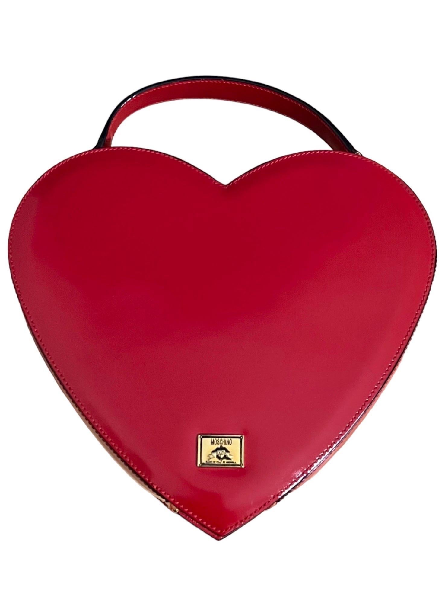 1990’s Moschino Vintage Red Leather Heart Bag seen on The Nanny For Sale 2