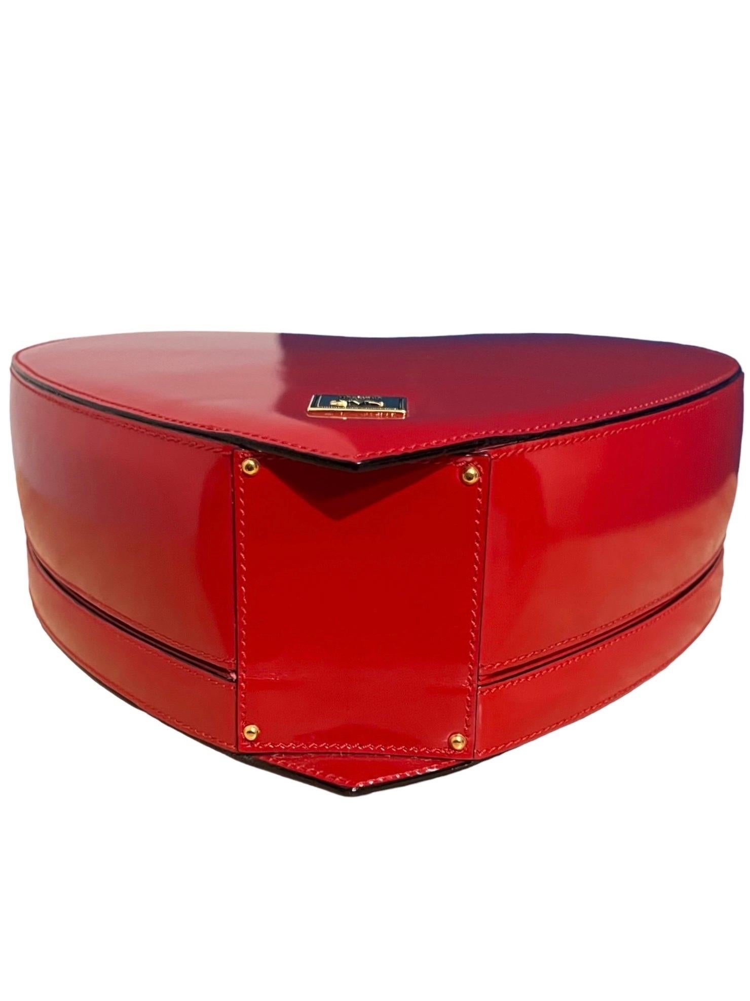 1990’s Moschino Vintage Red Leather Heart Bag seen on The Nanny For Sale 5