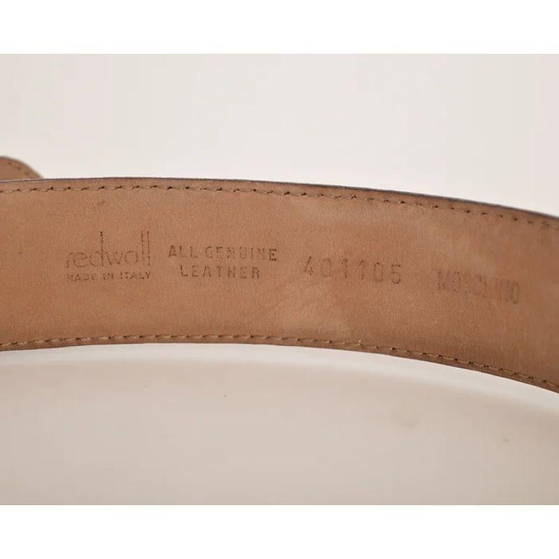 1990's Moschino Vintage 'Summer Time' Gold Letter Black Leather Waist Belt Pour femmes en vente