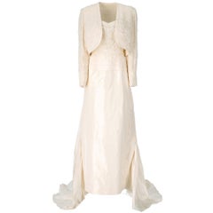 1990s Mosé Train Vintage Wedding Dress