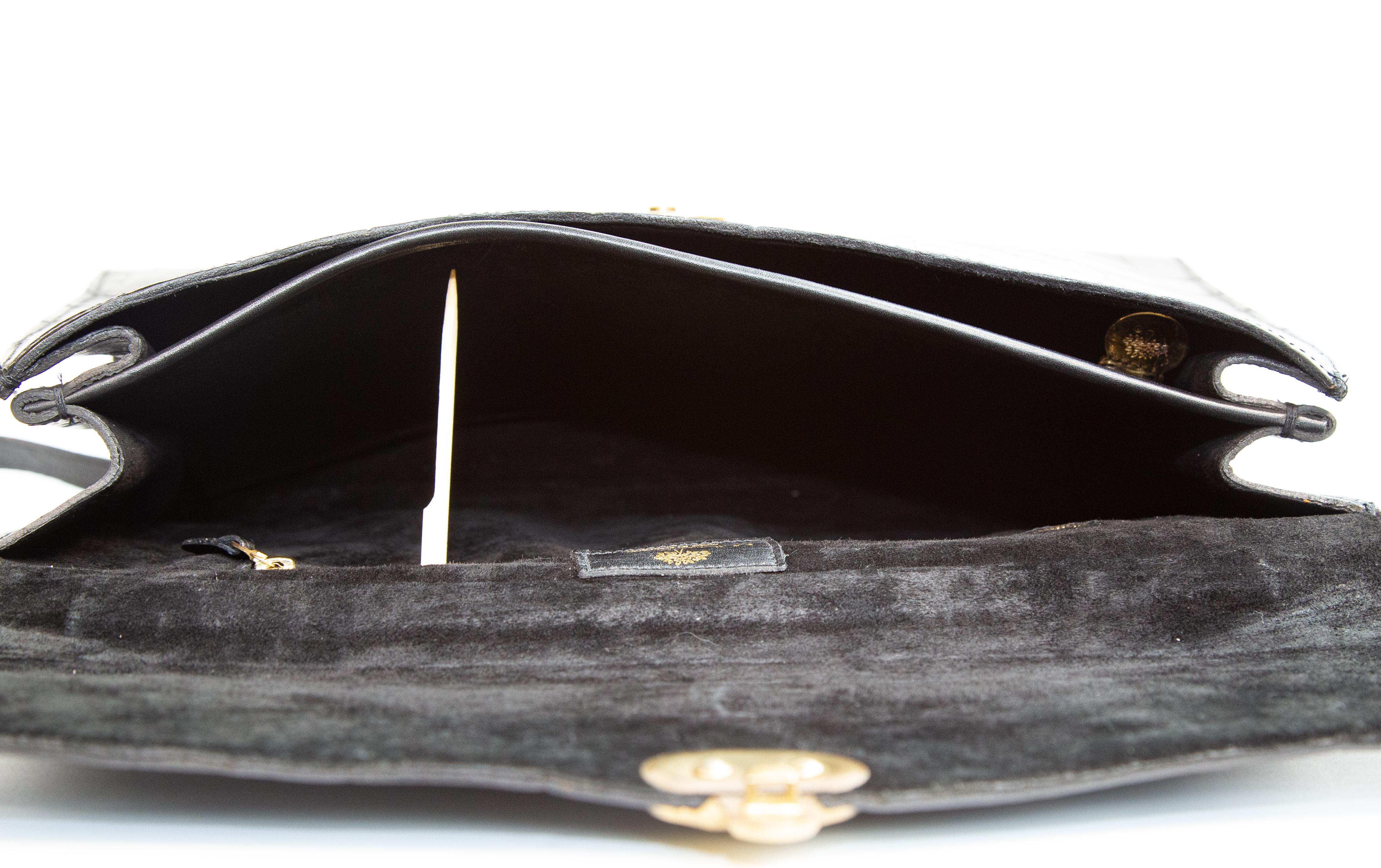 Borsa per computer portatile Mulberry anni '90 in pelle nera Congo in vendita 9