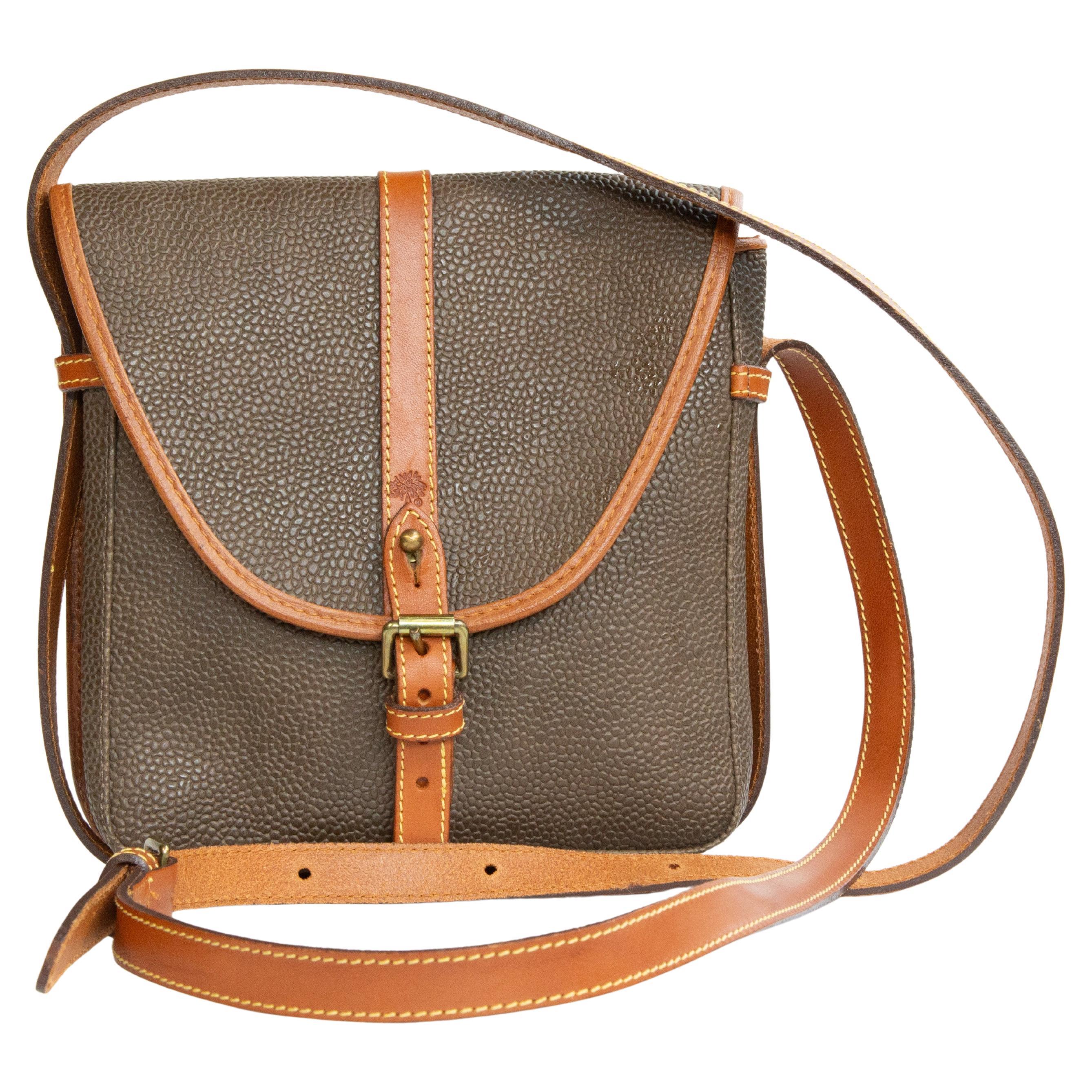 1990 Mulberry Green Khaki Scotchgrain Crossbody Bag