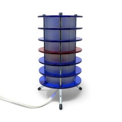 Lampada a tunnel temporale in lucite e cromo multicolore degli anni '90