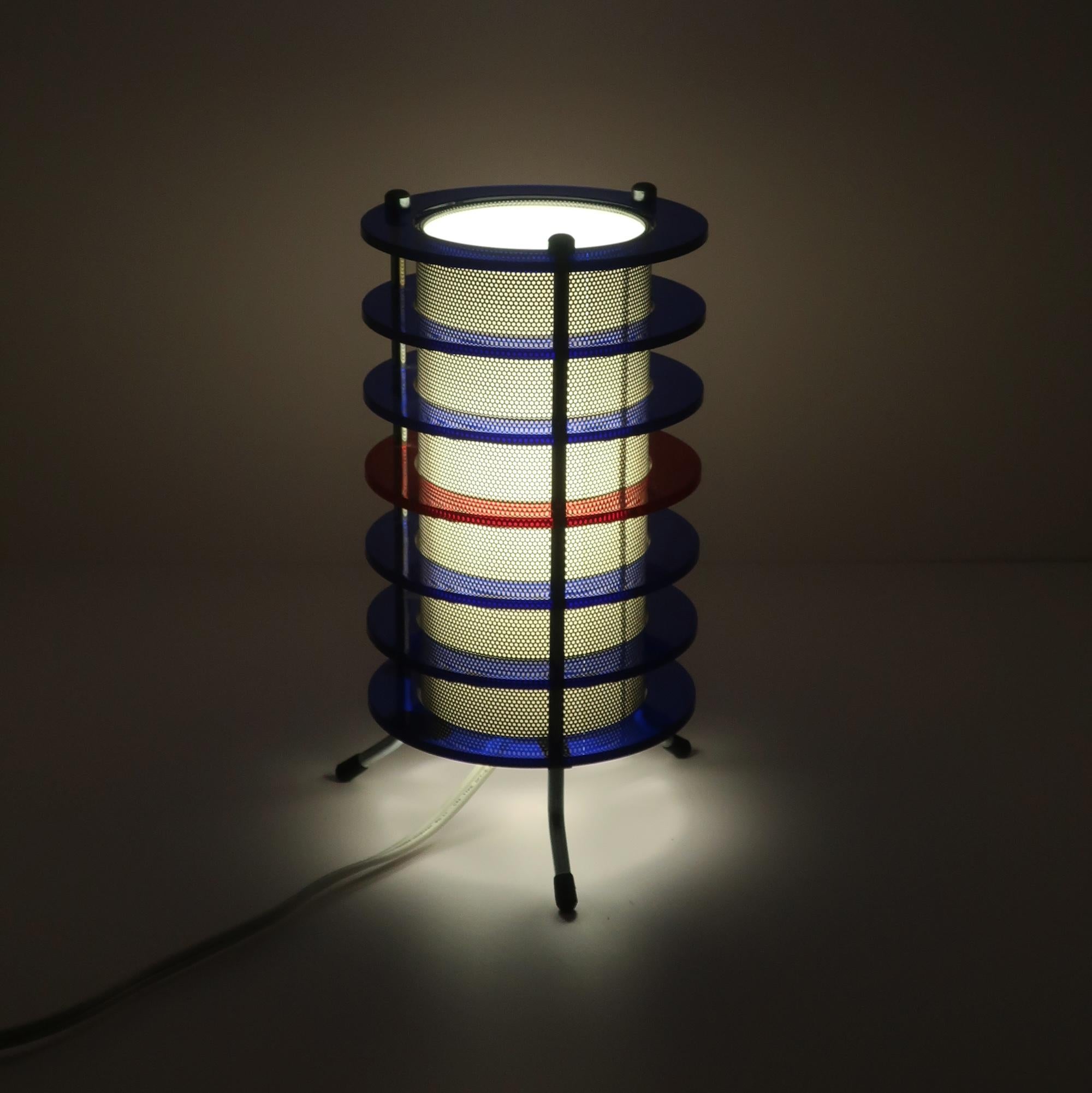 20th Century 1990s Multicolored Lucite and Chrome Time Tunnel Lamp
