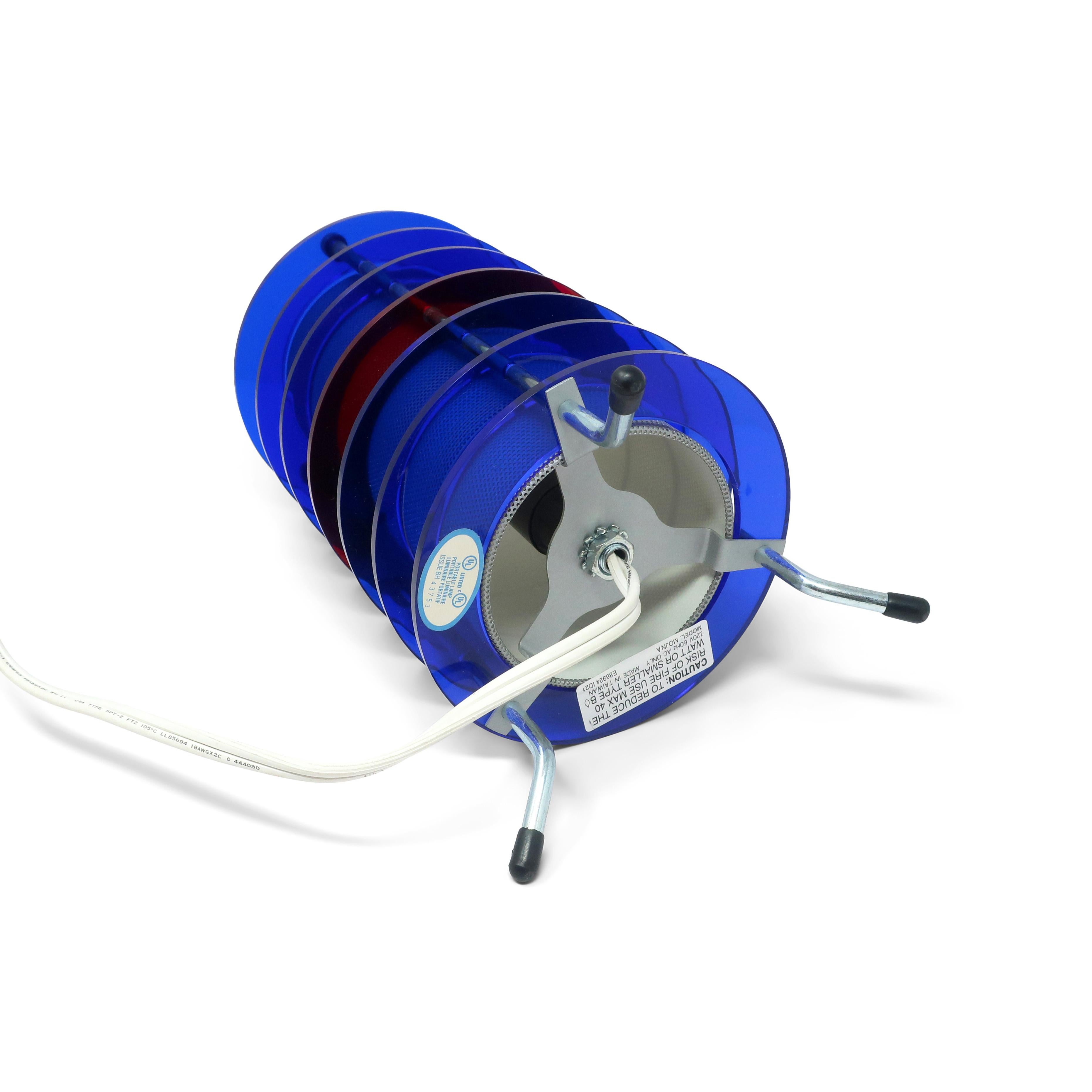 1990s Multicolored Lucite and Chrome Time Tunnel Lamp 2