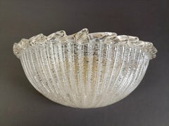 1990s Murano art Graniglia glass pair of Barovier style large wall lamps.