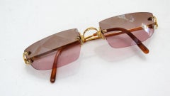 1990er Must De Cartier Pink Ombre Randlose Sonnenbrille