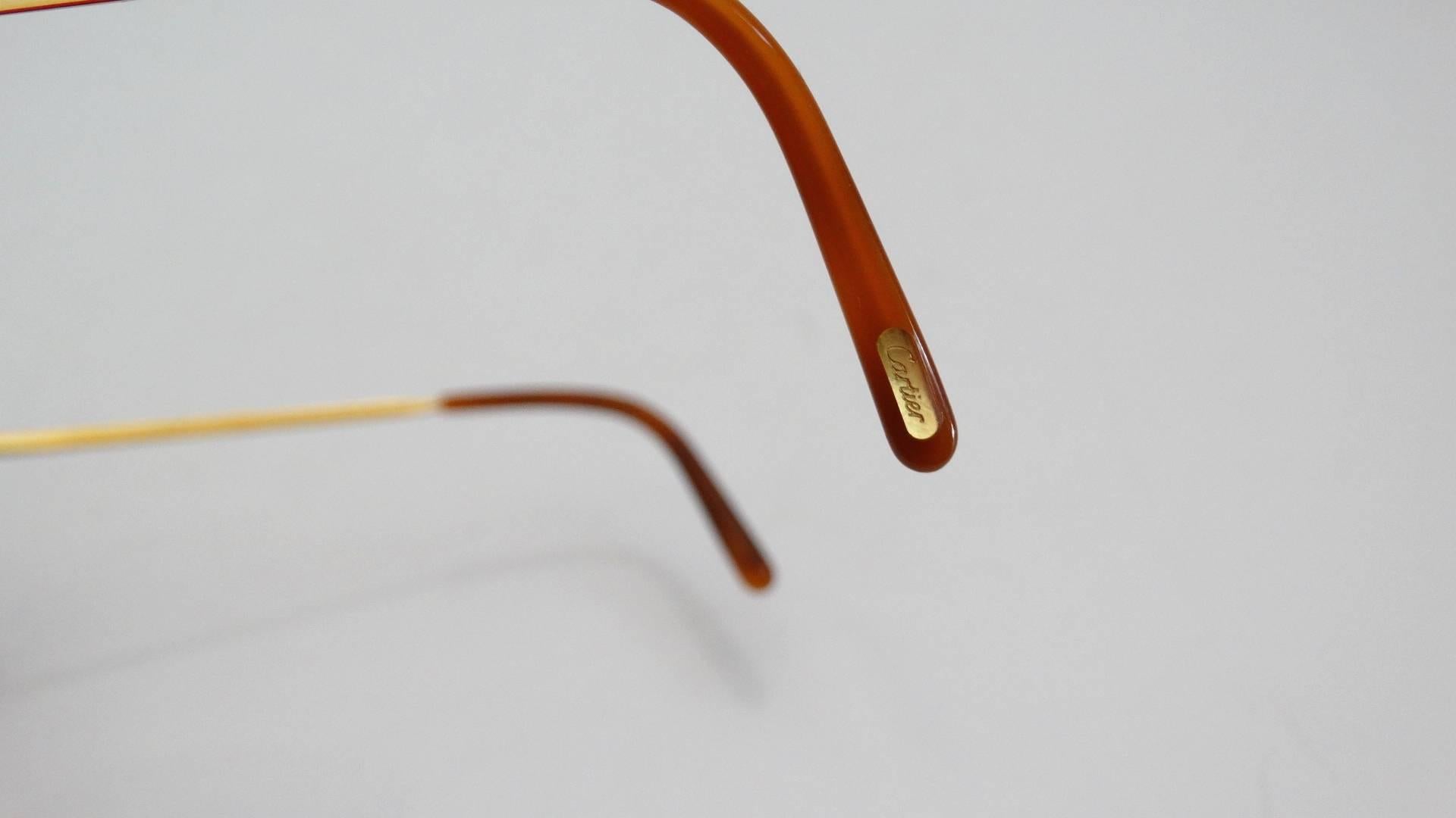 Gray 1990s Must De Cartier Pink Ombre Rimless Sunglasses