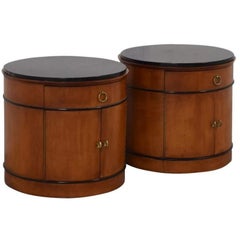 Used 1990's National Mt. Airy Biedermeier Style Drum Tables