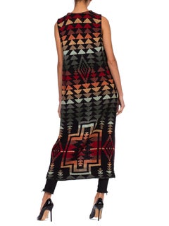 1990s Navajo Blanket Knit Maxi Sweater Vest