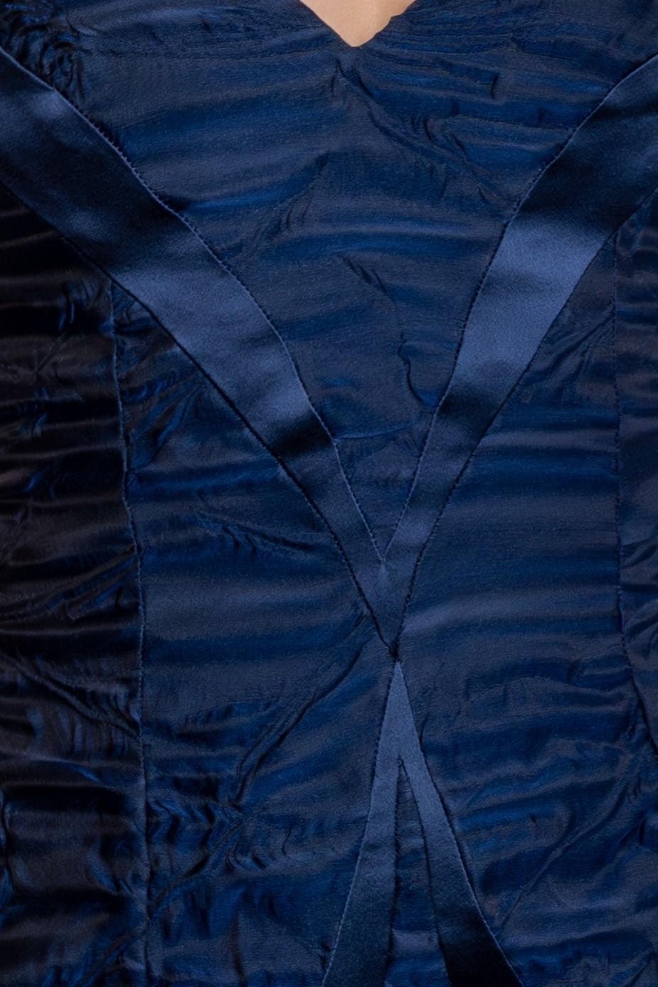 1990S Robe doublée en organza de soie légère charmeuse matelassée bleu marine en vente 2