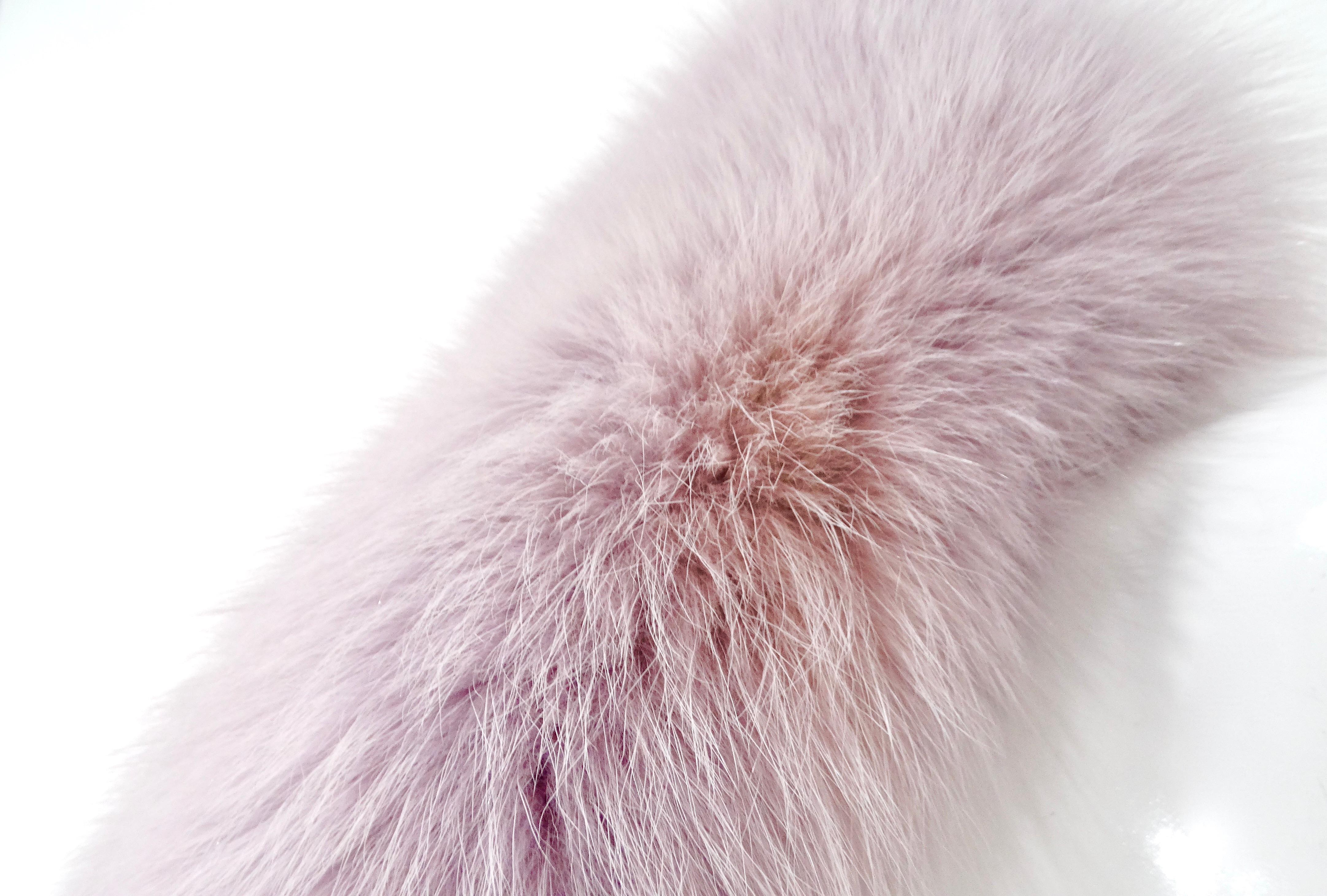 Women's 1990s Neiman Marcus Blush Purple Dyed Fox Fur Scarf For Sale