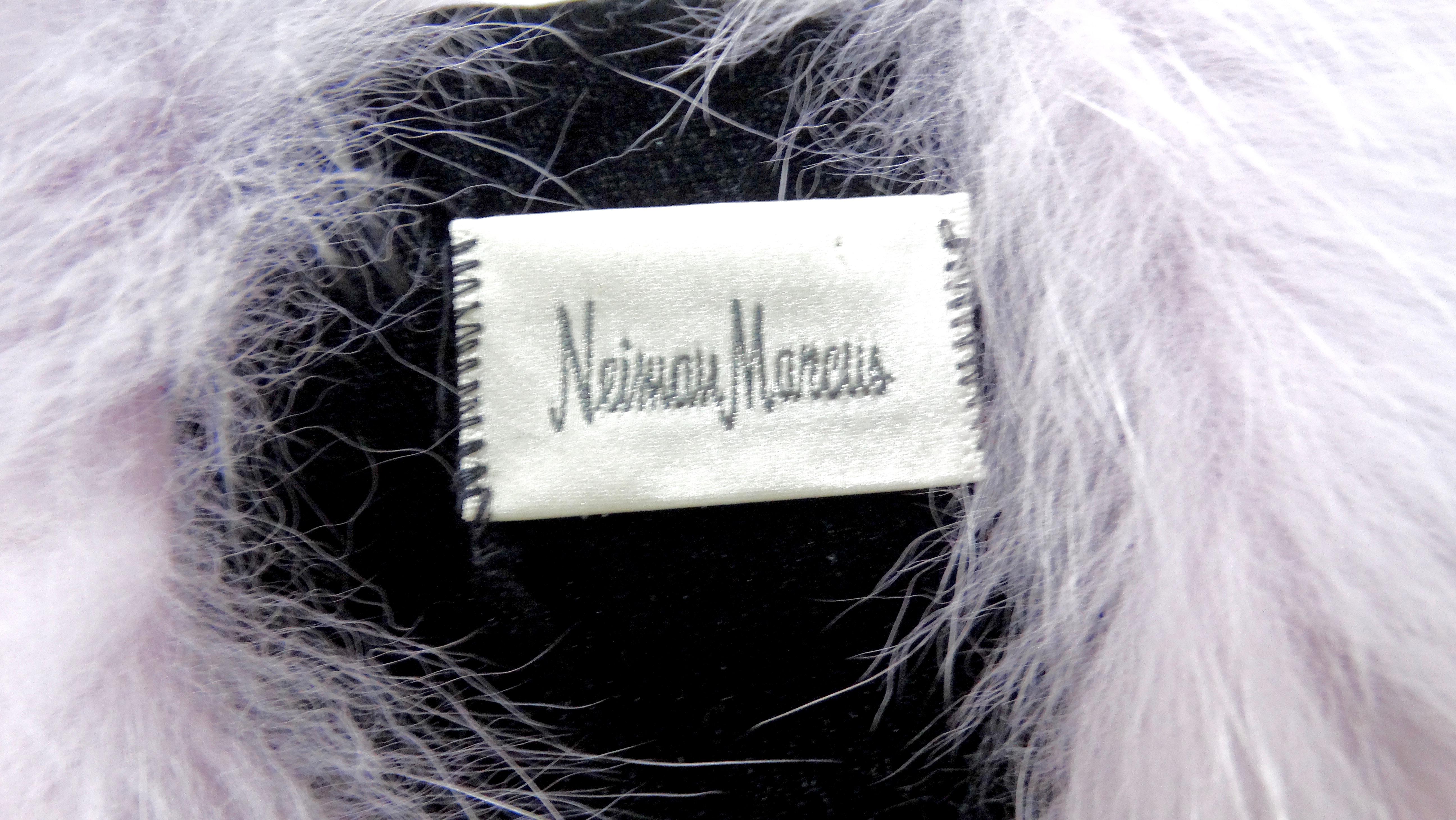 1990s Neiman Marcus Blush Purple Dyed Fox Fur Scarf For Sale 1