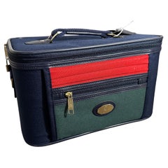 1990s Never Used Fabric and Leather Beauty Case by Roberta di Camerino