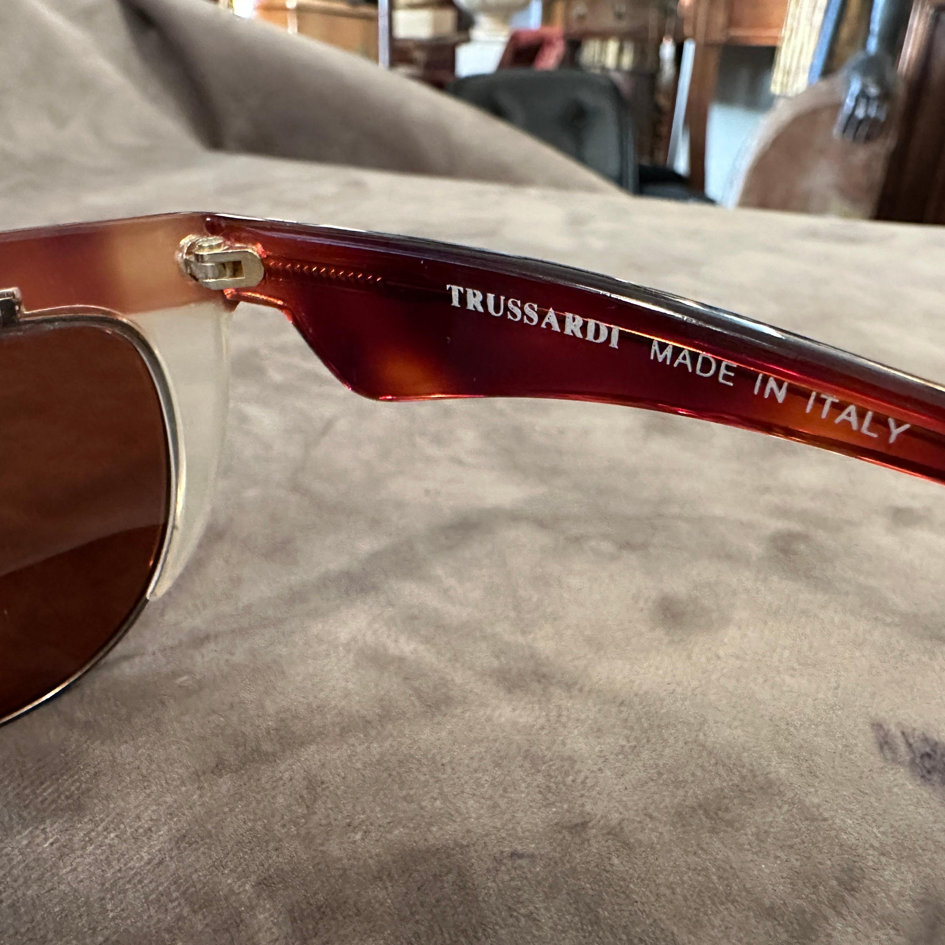 1990 Newer Worn High Quality Italian Sunglasses by Trussardi en vente 4