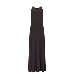 1990s Nicole Farhi Black Jersey Slip Dress with Chain Neckline