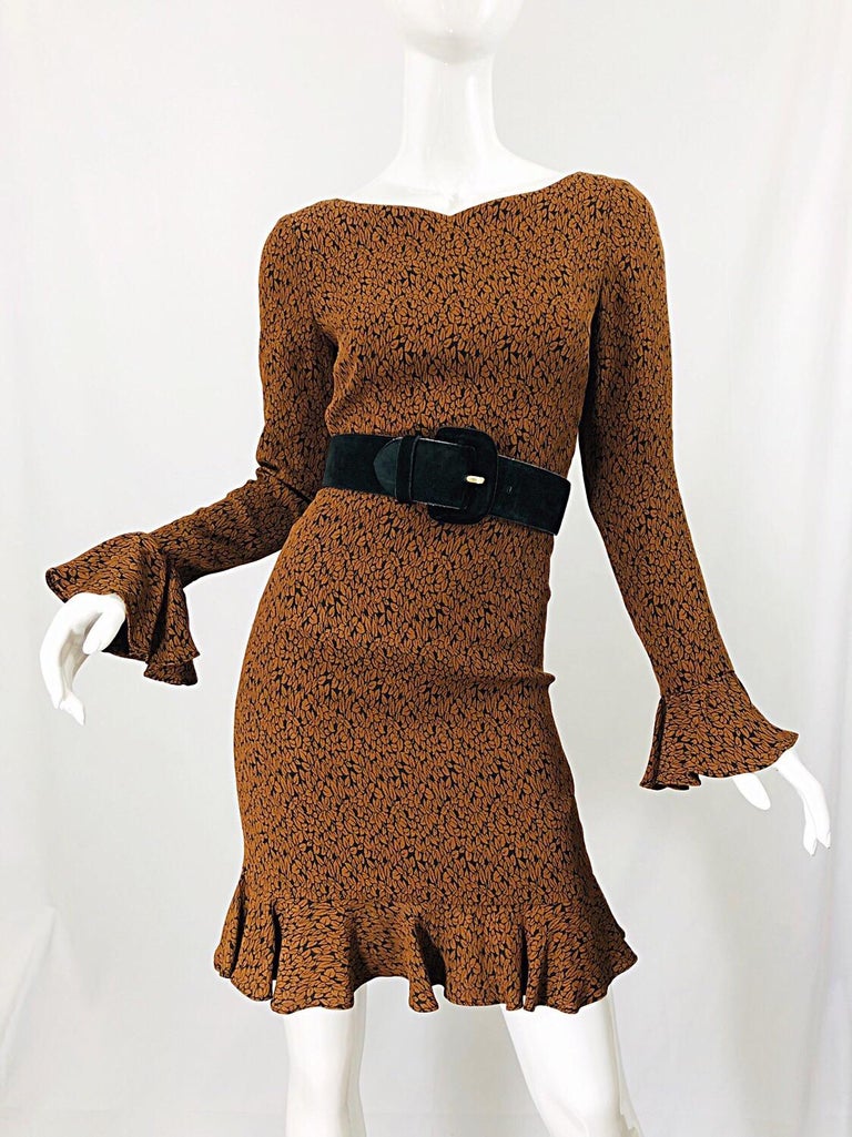 nicole miller puff sleeve a line dress Dresses