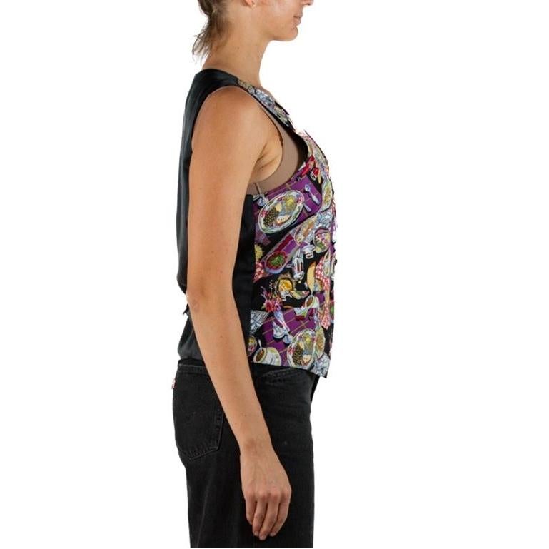 Gilet imprimé restaurant italien Nicole Miller, années 1990 Unisexe en vente