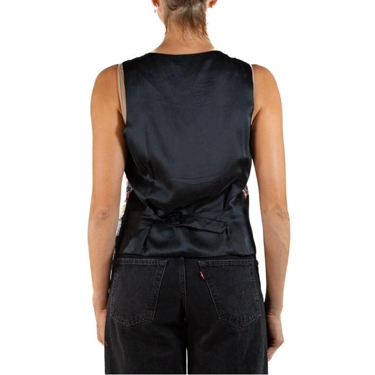Gilet imprimé restaurant italien Nicole Miller, années 1990 en vente 1