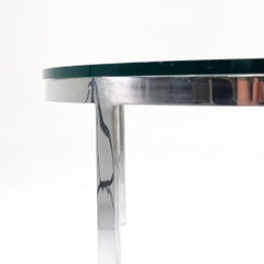 Table basse Nicos Zographos des années 1990 en acier poli et verre