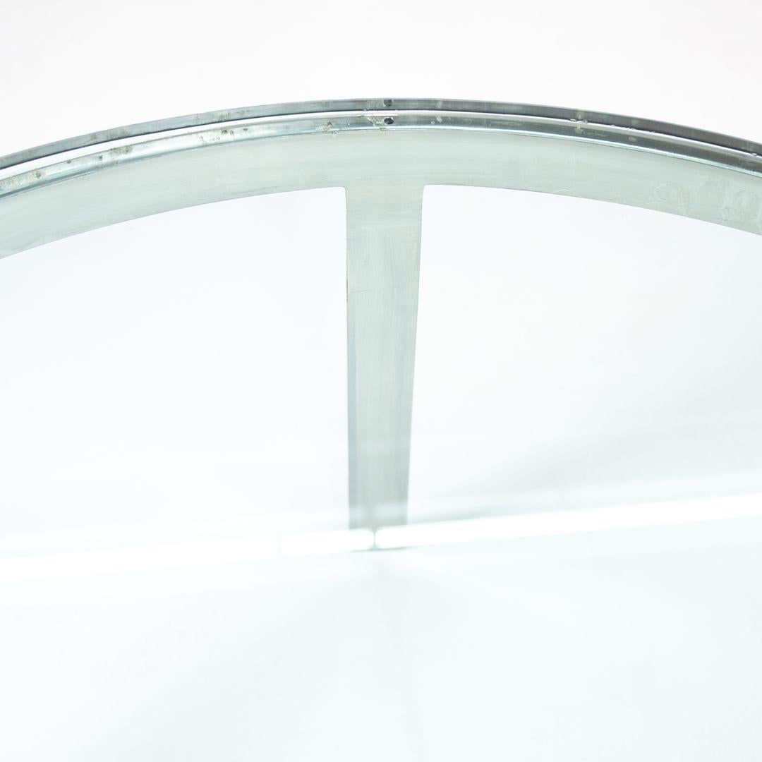 Moderne Table basse Nicos Zographos des années 1990 en acier poli et verre en vente