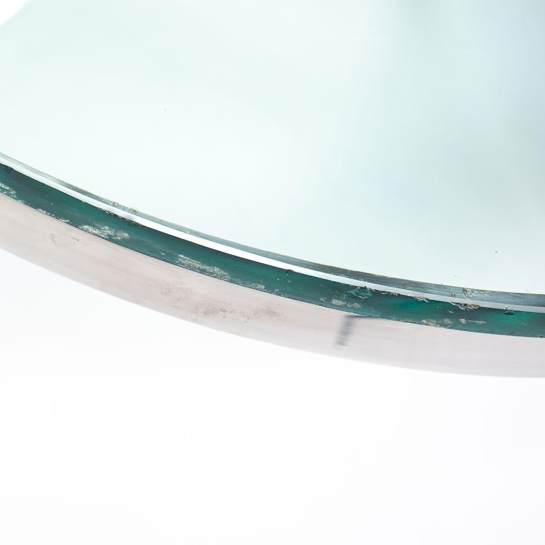 Table basse Nicos Zographos des années 1990 en acier poli et verre Bon état - En vente à Philadelphia, PA