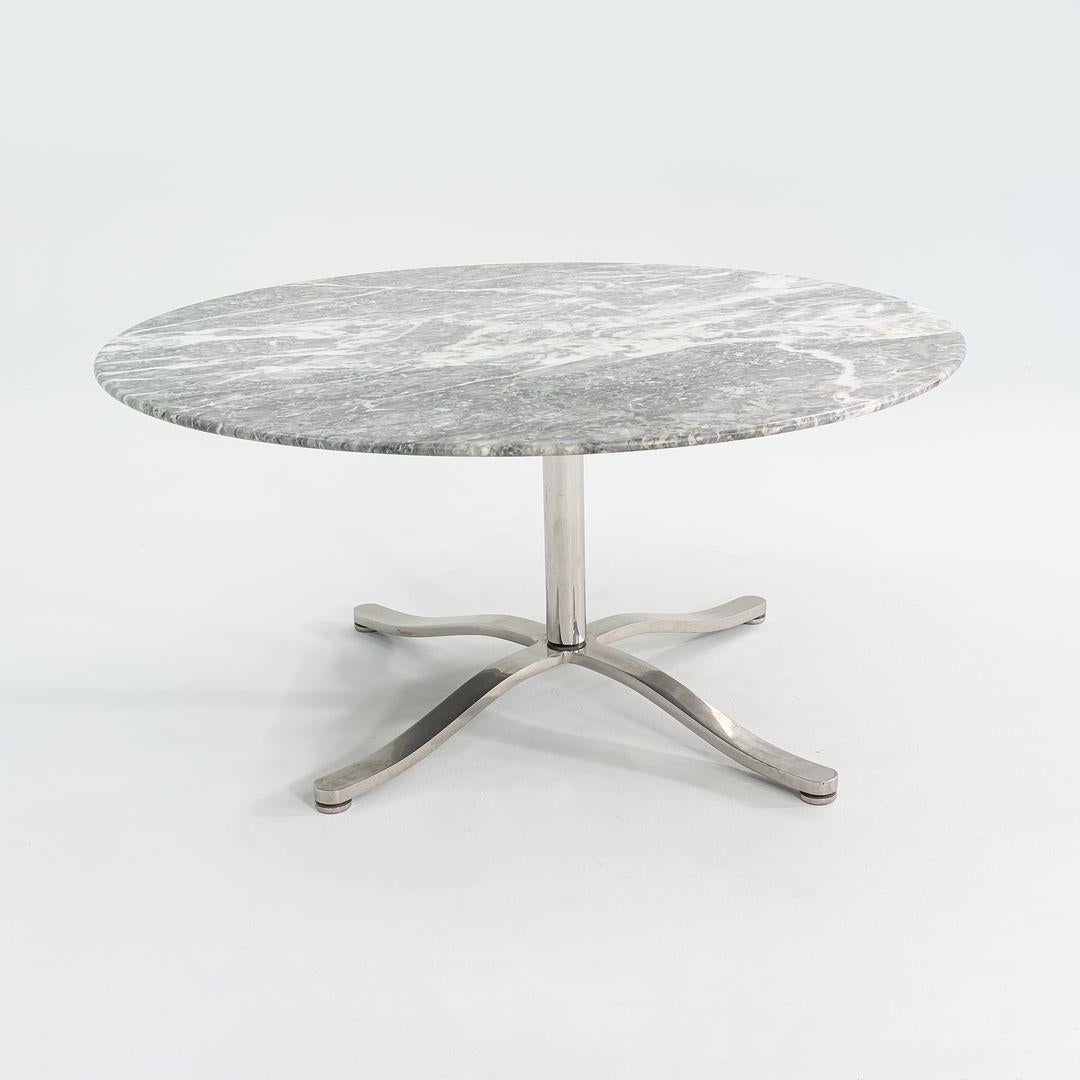 Moderno Tavolo da pranzo Alpha con piano in marmo grigio e acciaio inossidabile di Nicos Zographos del 1990 in vendita