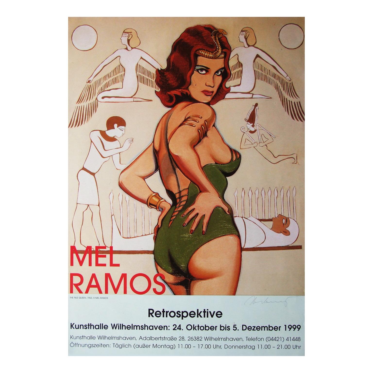 Modern 1990s, 'Nile Queen' Signed Mel Ramos Exhibition Poster Pop Art For Sale