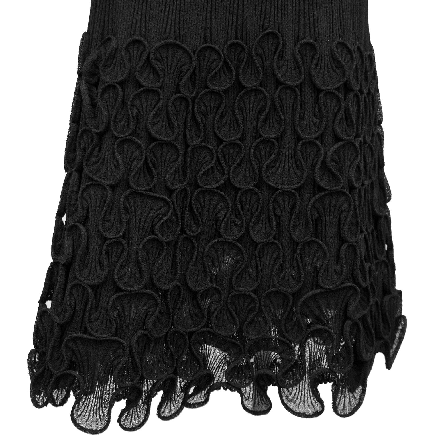 Women's 1990s Nora Attalai Black Knit Skirt Ensemble