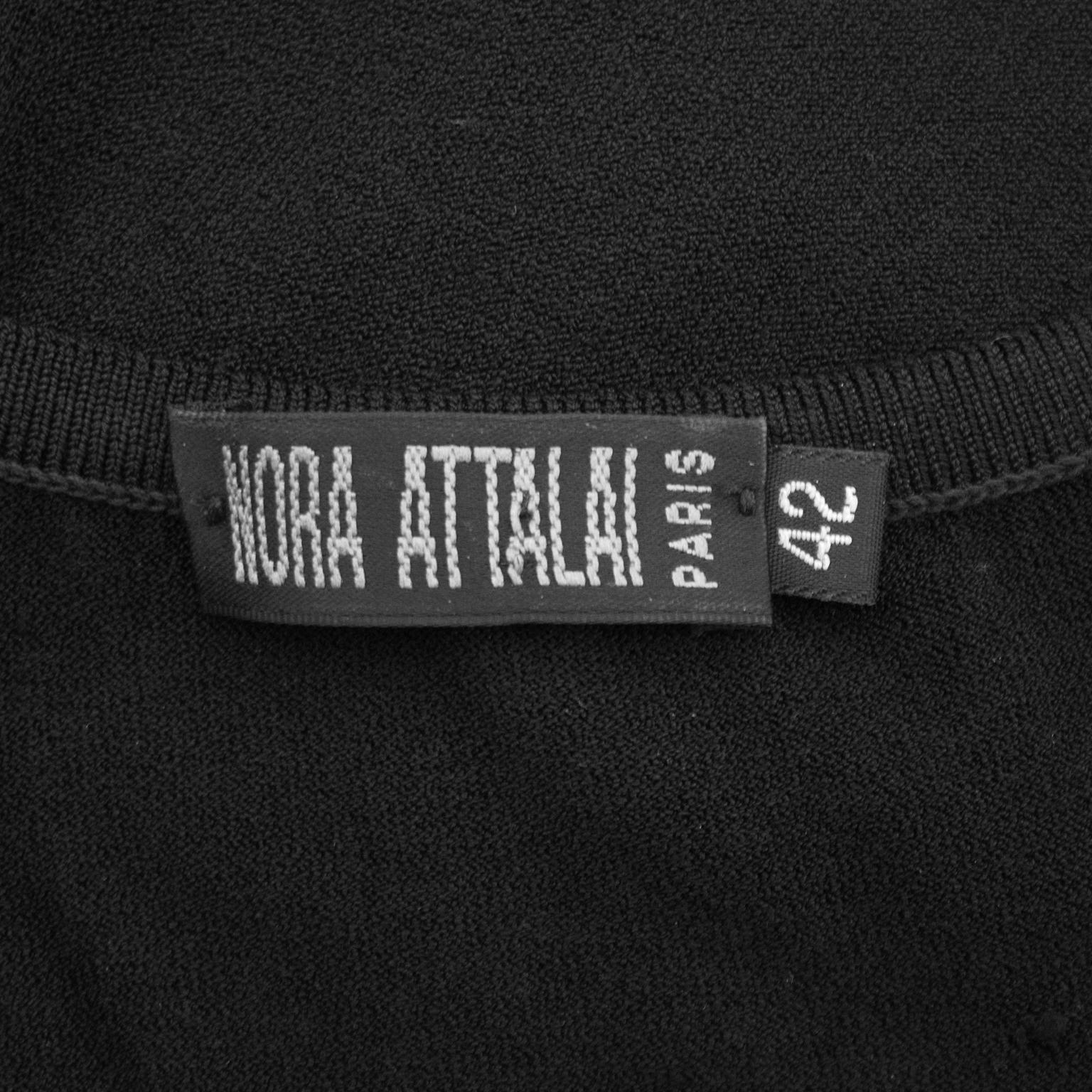1990s Nora Attalai Black Knit Skirt Ensemble 1